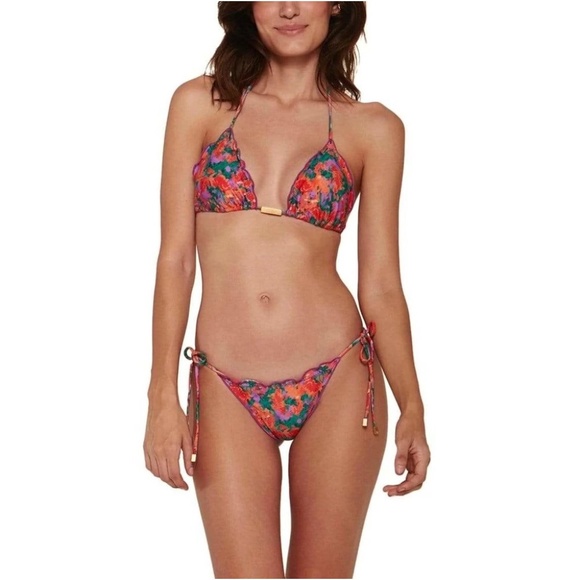 Vix Other - ViX Monet Ripple Triangle Bikini Top (L) & Brasilian Tie Side Bottom (M)